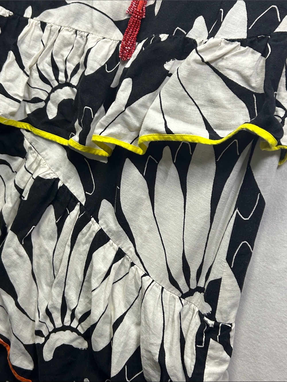 FARM Rio Black & White Floral Maxi Dress with Color-Trim Accents - Picture 5 of 8